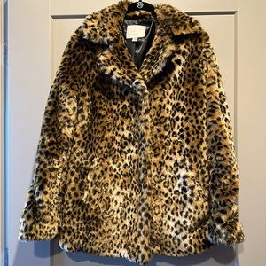A New Day Faux Fur Leopard Print Jacket